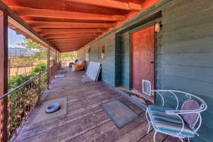 View of wooden deck