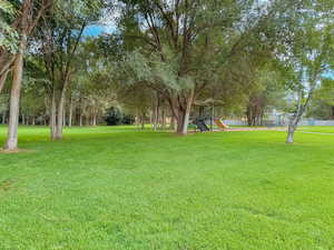 View of yard featuring a playground