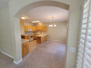 View of Dining Area & Kitchen from Living Room