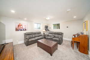 View of carpeted living room