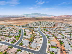 Aerial view featuring a mountain view