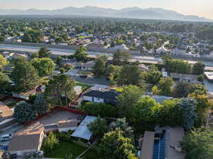 Drone / aerial view with a mountain view