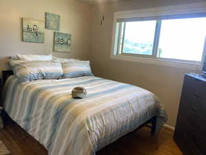 Bedroom #2 featuring wood flooring