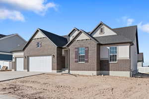 Front facade with a garage