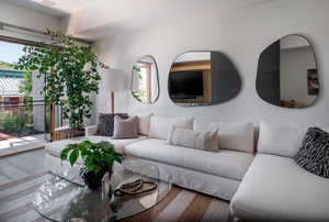 Living room featuring hardwood / wood-style floors