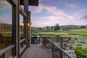 View of deck at dusk