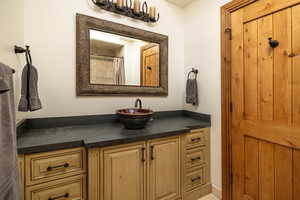 Bathroom featuring vanity