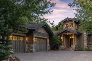 View of front of house with a garage