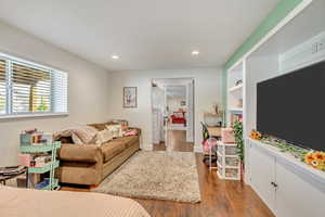 Living room featuring wood-type flooring