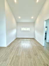 Unfurnished bedroom featuring light hardwood / wood-style floors