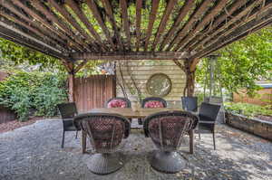 View of patio featuring a pergola