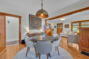 Dining space featuring light hardwood / wood-style floors