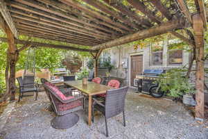 View of patio with outdoor lounge area