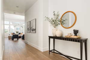 Hallway featuring hardwood / wood-style flooring