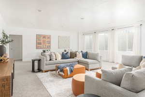 View of carpeted living room