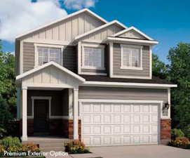 Craftsman house featuring a garage