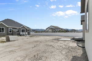 View of yard with a mountain view