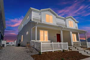 View of front of home with a porch