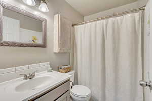 Main full bathroom with Luxury Vinyl flooring (LVP)