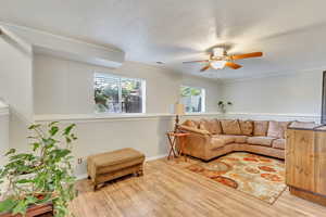 Family Room with laminate flooring