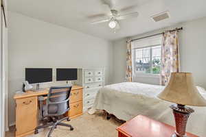 1st upstairs spare bedroom with carpeted flooring: May not be available to view during showings due to a member of the household working from home in this room.