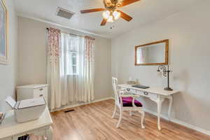 2nd upstairs spare bedroom with laminate flooring