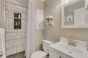 3/4 bathroom has been remodeled and is just off the Primary Bedroom