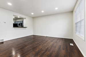 Interior space with sink and wood-type flooring