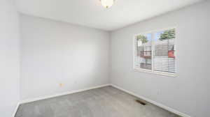 Bedroom with carpet flooring