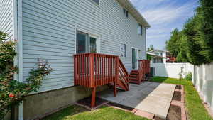 View of home's exterior featuring a patio area