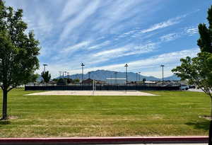 View of yard featuring a mountain view