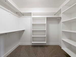 2 Walk in closet featuring carpet and shelving