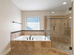 Bathroom with independent shower and bath