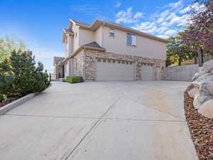 View of front of home with a garage