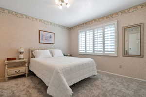 View of newly carpeted bedroom