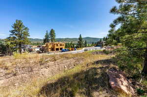 View of yard with a mountain view