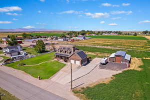 Aerial view featuring a mountain view