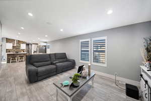 Living room featuring light hardwood / wood-style floors