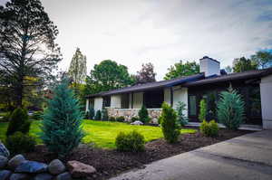 View of front of home with a front lawn