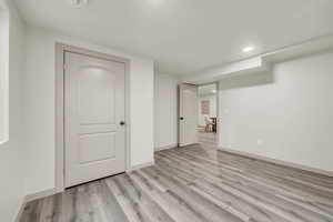 Interior space with light wood-type flooring