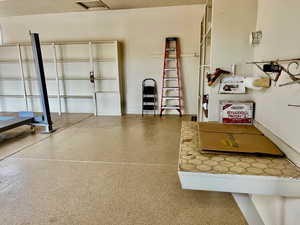 Garage with visible vents