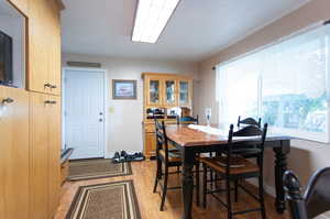 Dining area featuring light wood-type flooring