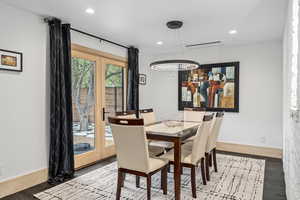 Dining space featuring light hardwood / wood-style flooring