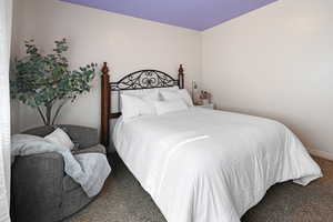 Bedroom featuring carpet