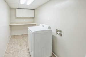 Laundry room in basement.