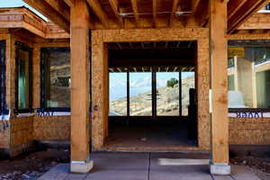 Exterior space with a mountain view