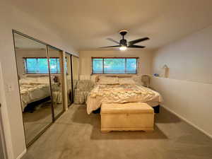 master bedroom with two large closets