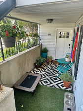 private covered patio entry