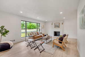 Living room featuring light hardwood / wood-style flooring