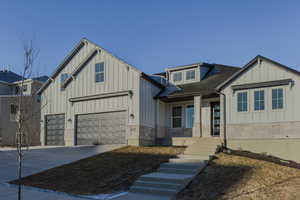 View of front of house with a garage